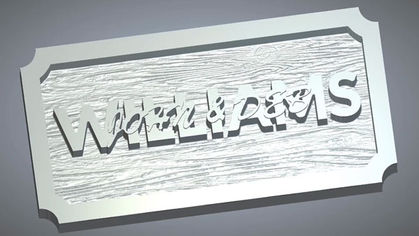 Simulation of texture machining on a sign