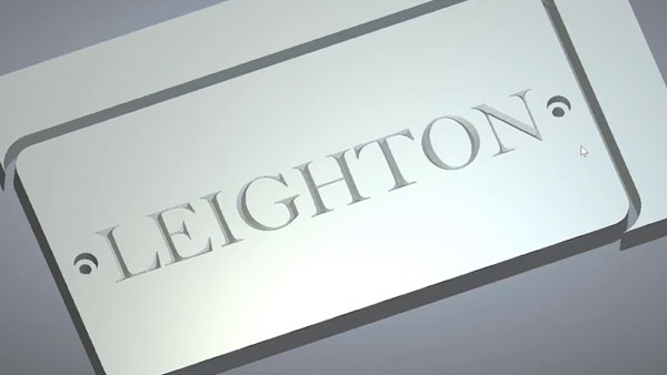 Machining simulation of Leighton plaque