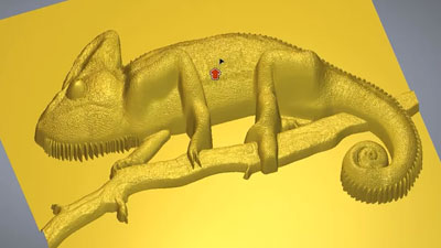 Carveco relief model of a gecko 