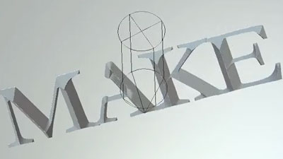 V-bit carving the word MAKE simulation