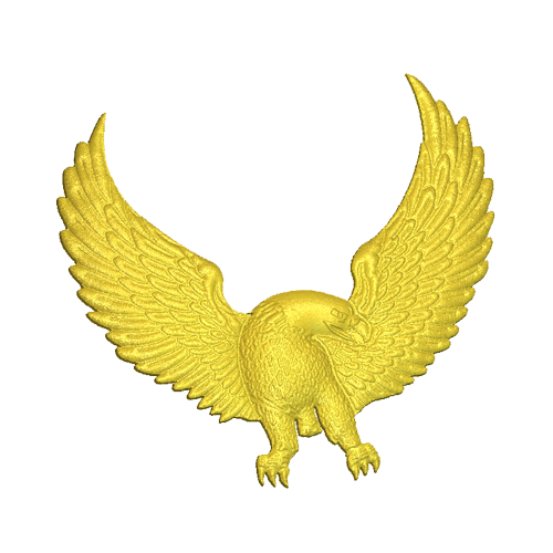 Eagle flying relief model