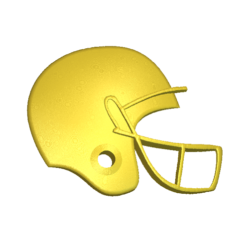 Football helmet relief model